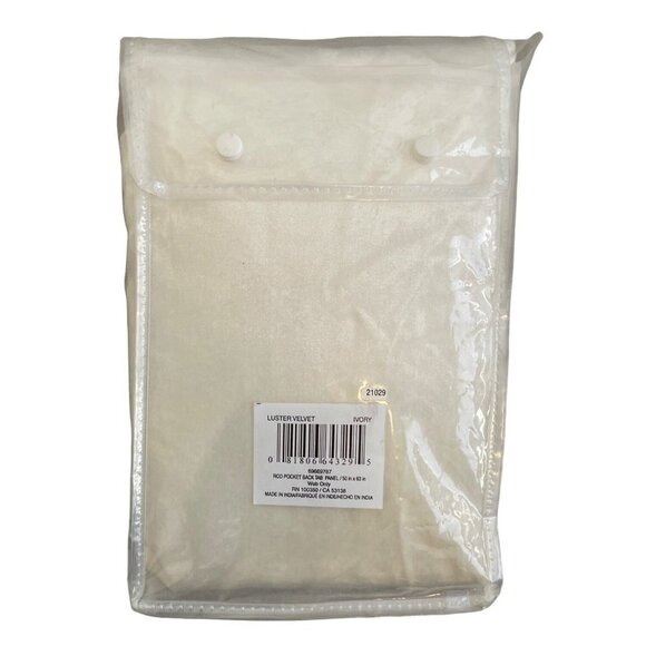 Olivia & Oliver Curtain Panel 63" Luster Velvet Ivory Rod Pocket Window Single - Picture 6 of 14